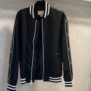 Hunter Black and White Varsity Bomber Jacket M